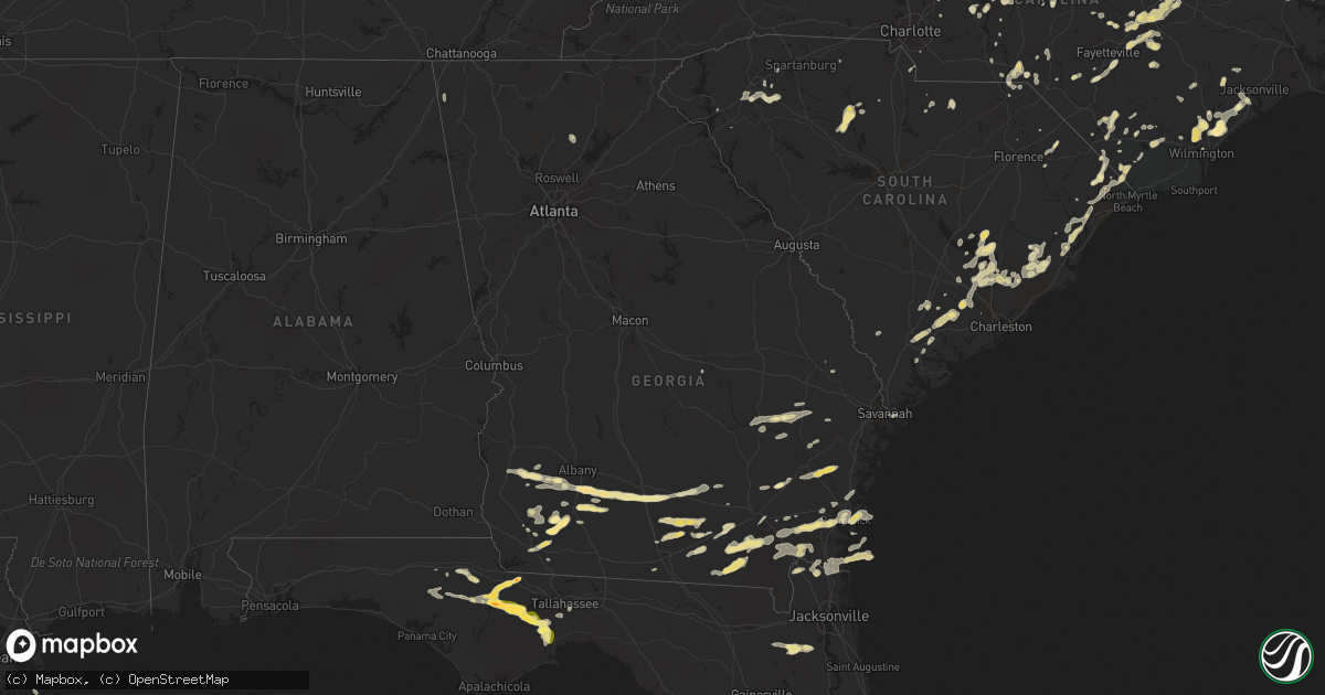 Hail map in Georgia on May 22, 2012