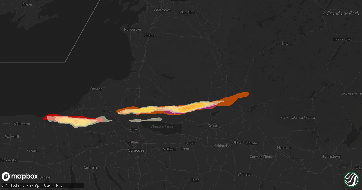 Hail map in Camden, NY on May 22, 2013