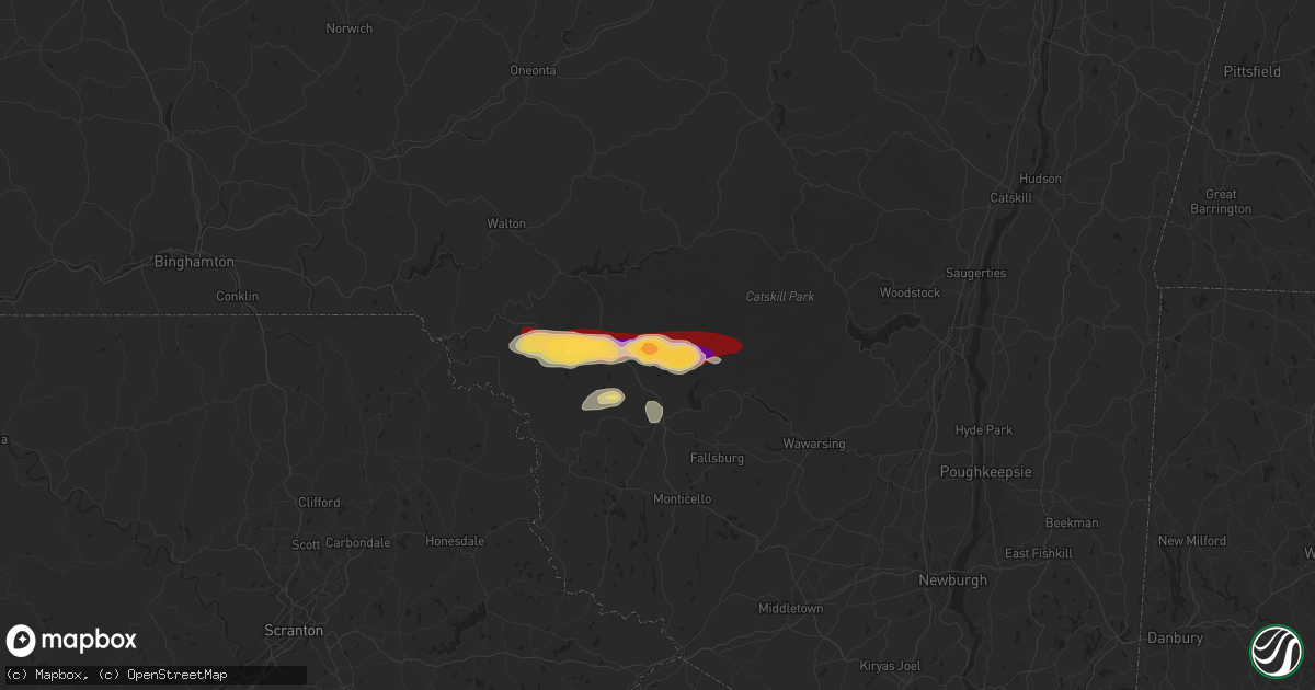Hail map in Livingston Manor, NY on May 22, 2013