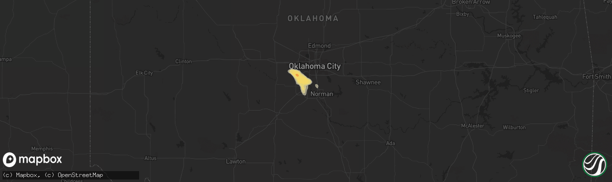 Hail map in Newcastle, OK on May 22, 2013