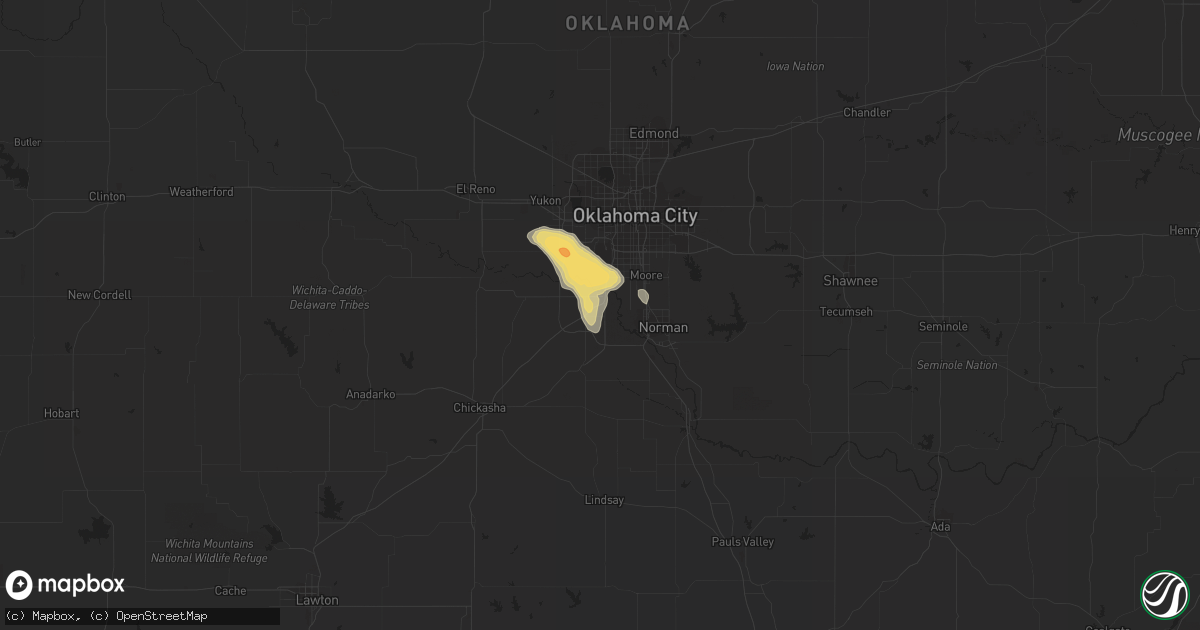 Hail map in Newcastle, OK on May 22, 2013