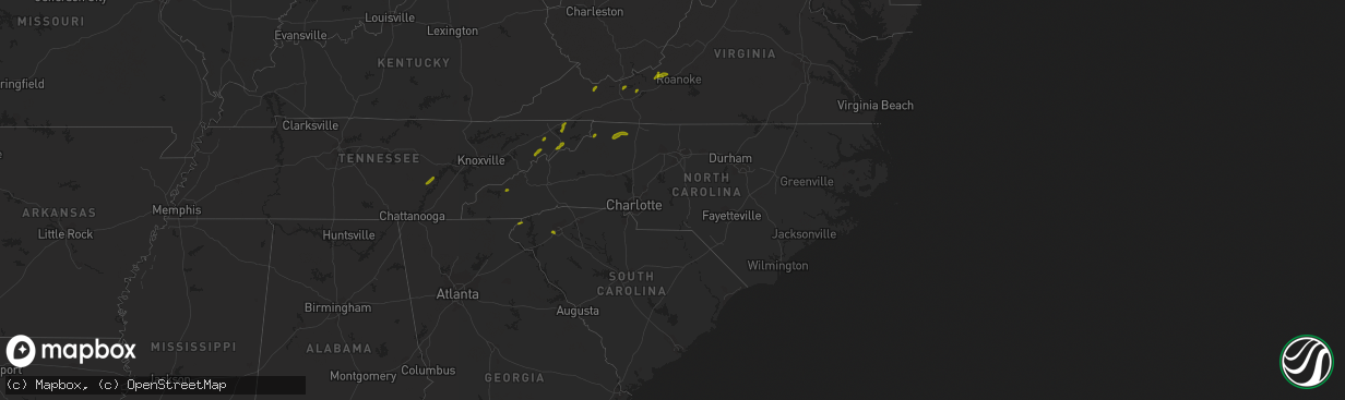 Hail map in North Carolina on May 22, 2013