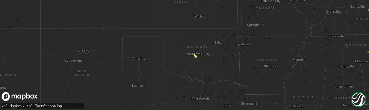 Hail map in Oklahoma on May 22, 2013