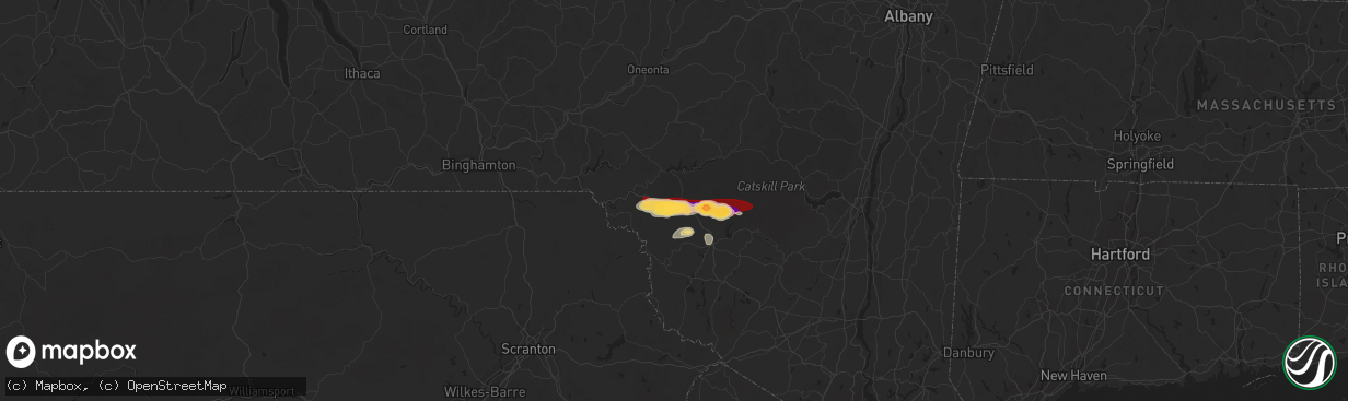 Hail map in Roscoe, NY on May 22, 2013