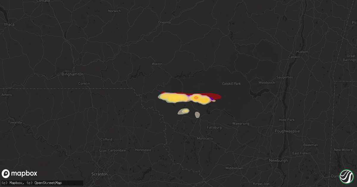 Hail map in Roscoe, NY on May 22, 2013