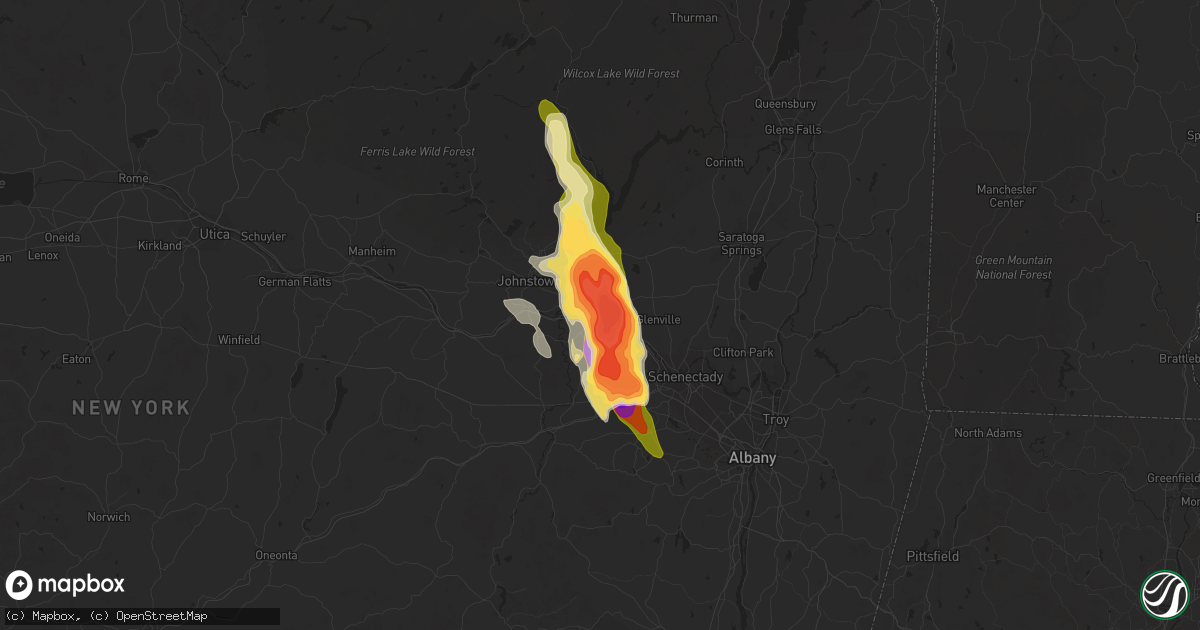 Hail map in Amsterdam, NY on May 22, 2014