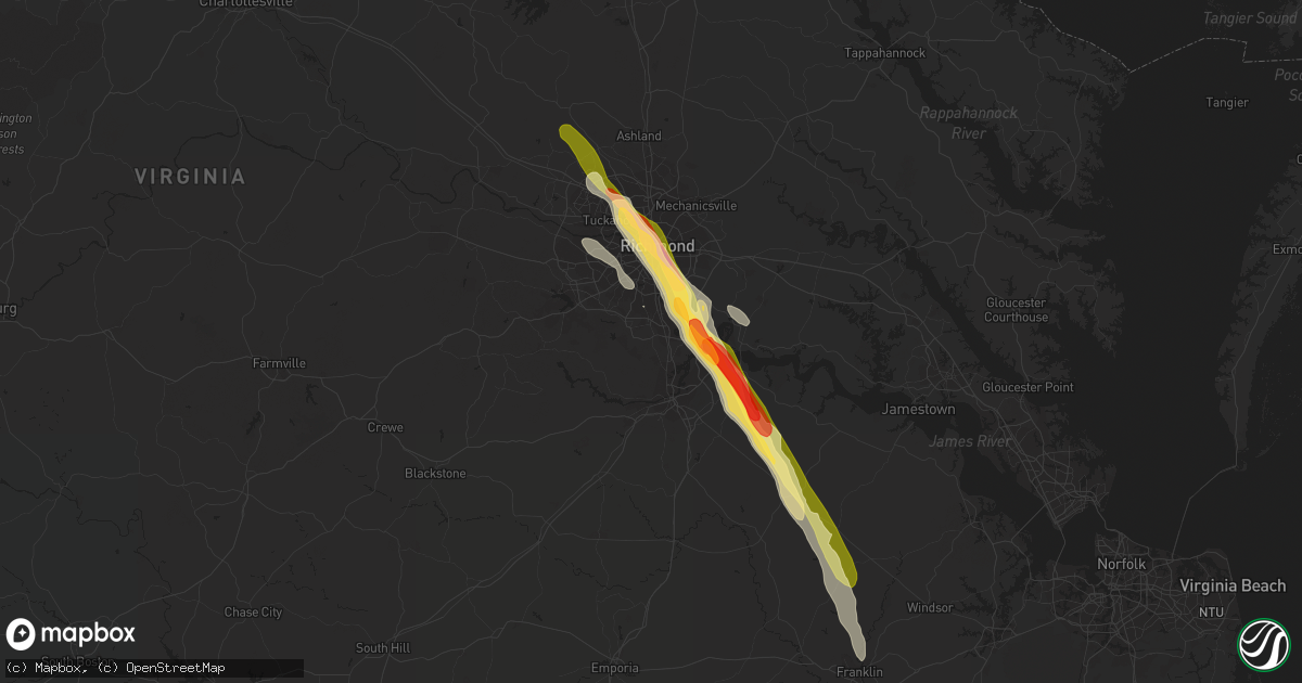 Hail map in Chester, VA on May 22, 2014