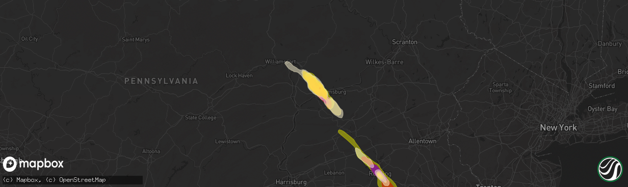 Hail map in Danville, PA on May 22, 2014