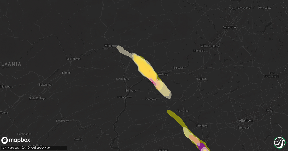 Hail map in Danville, PA on May 22, 2014