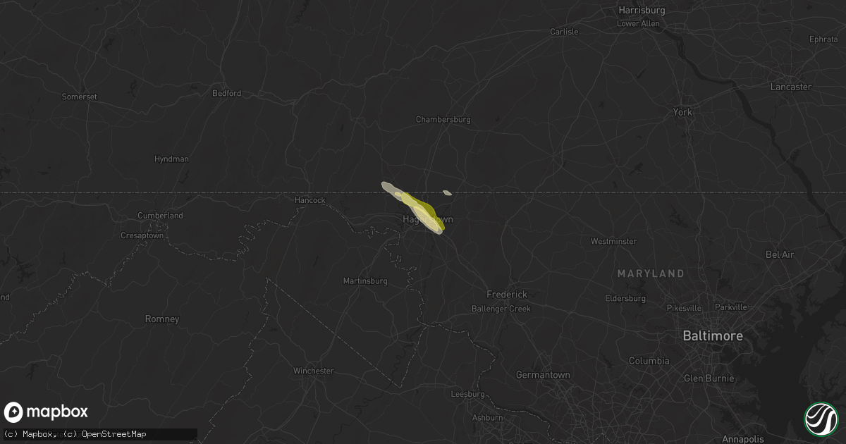 Hail map in Hagerstown, MD on May 22, 2014