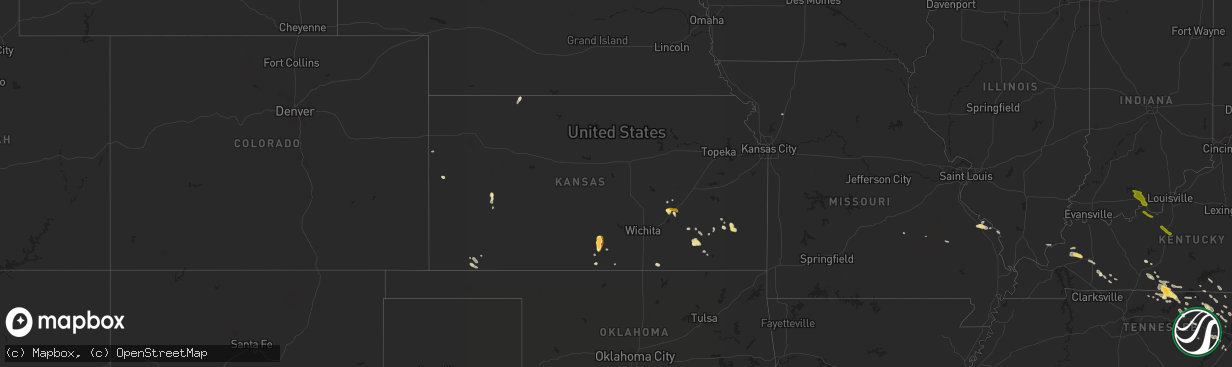 Hail map in Kansas on May 22, 2014