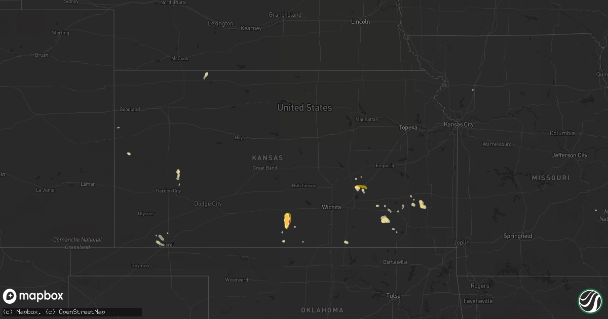 Hail map in Kansas on May 22, 2014