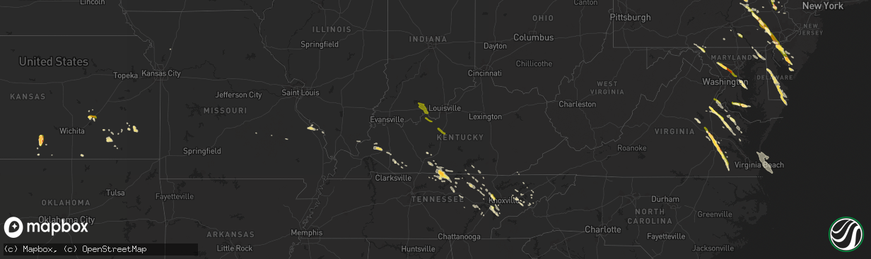 Hail map in Kentucky on May 22, 2014