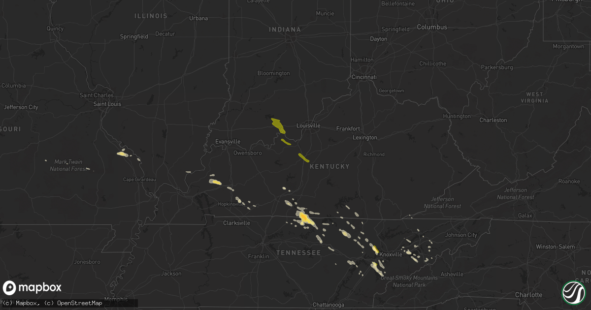 Hail map in Kentucky on May 22, 2014