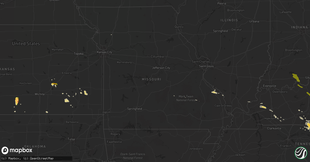 Hail map in Missouri on May 22, 2014