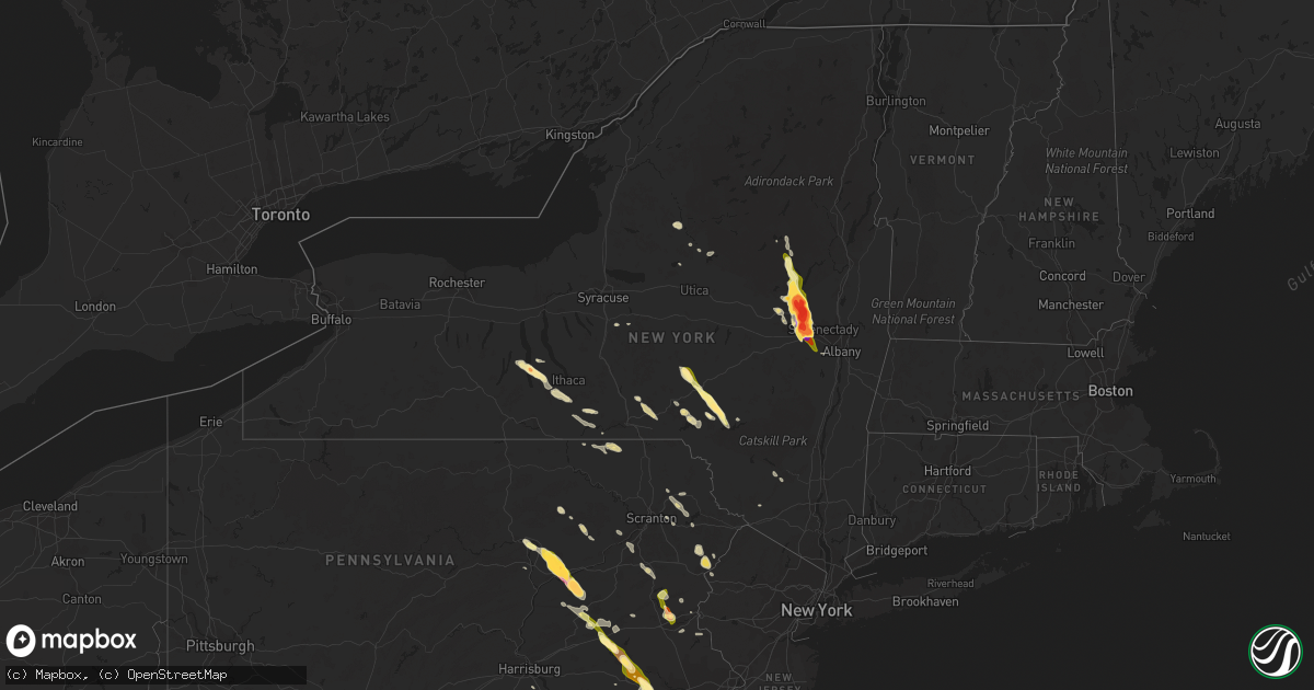 Hail map in New York on May 22, 2014