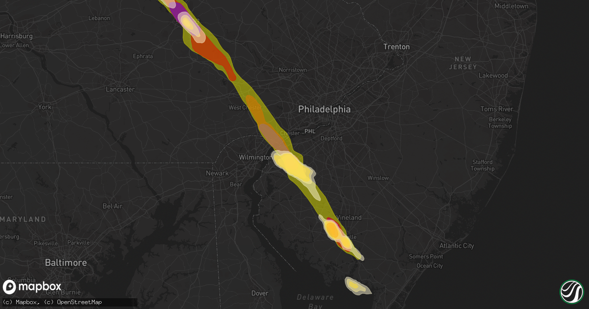 Hail map in Swedesboro, NJ on May 22, 2014