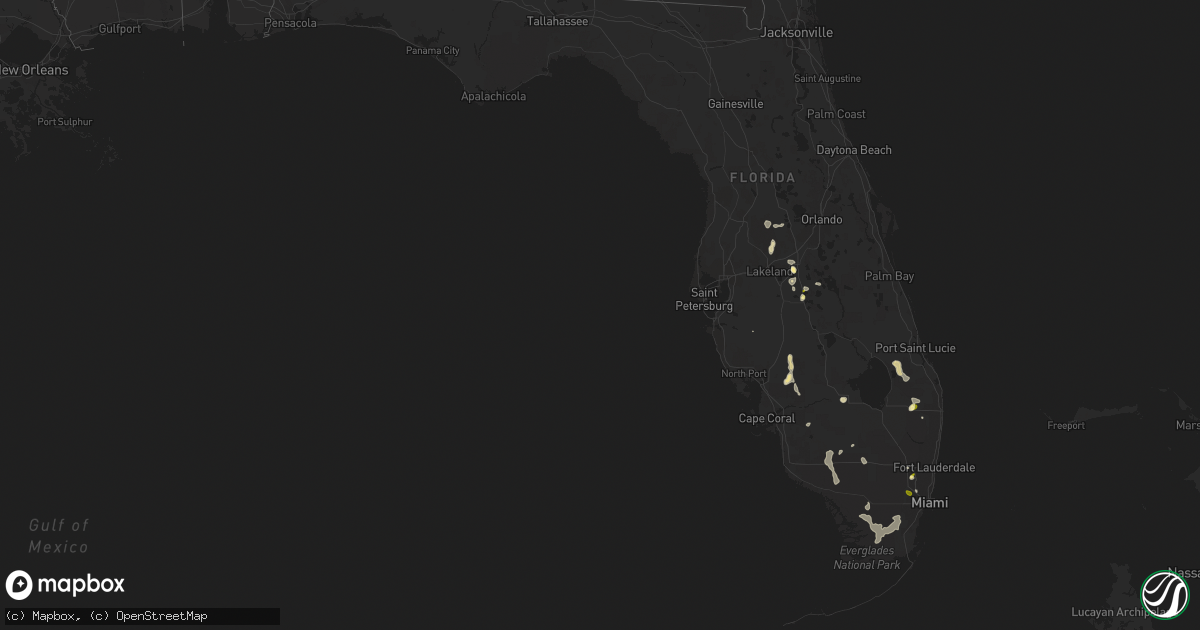 Hail map in Florida on May 22, 2015