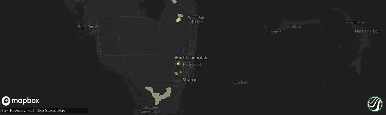 Hail map in Fort Lauderdale, FL on May 22, 2015