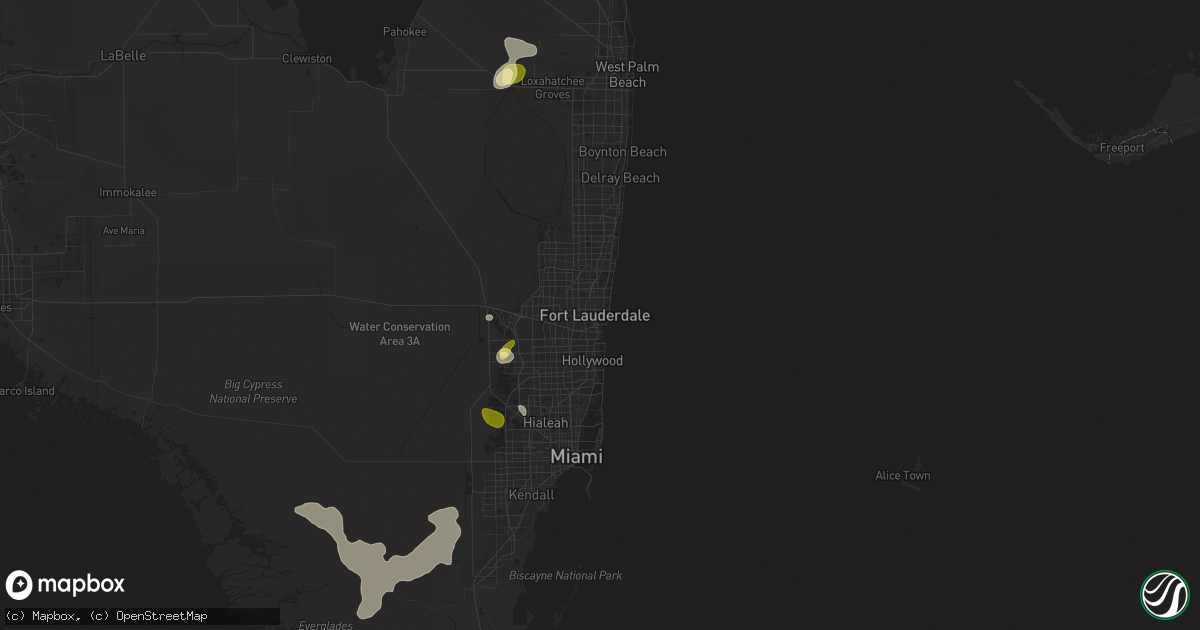 Hail map in Fort Lauderdale, FL on May 22, 2015