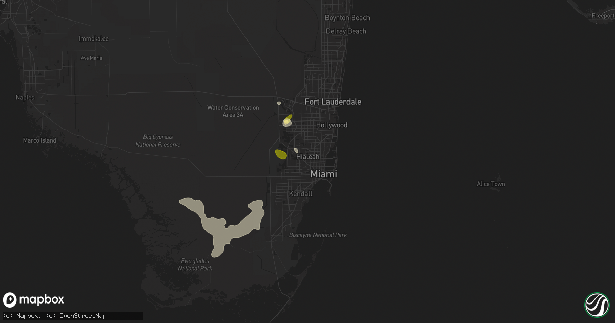 Hail map in Hialeah, FL on May 22, 2015