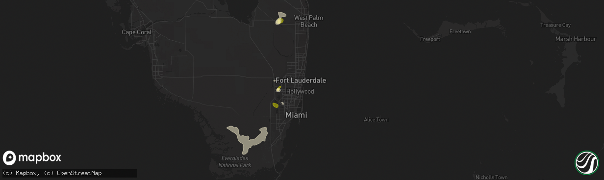 Hail map in Hollywood, FL on May 22, 2015