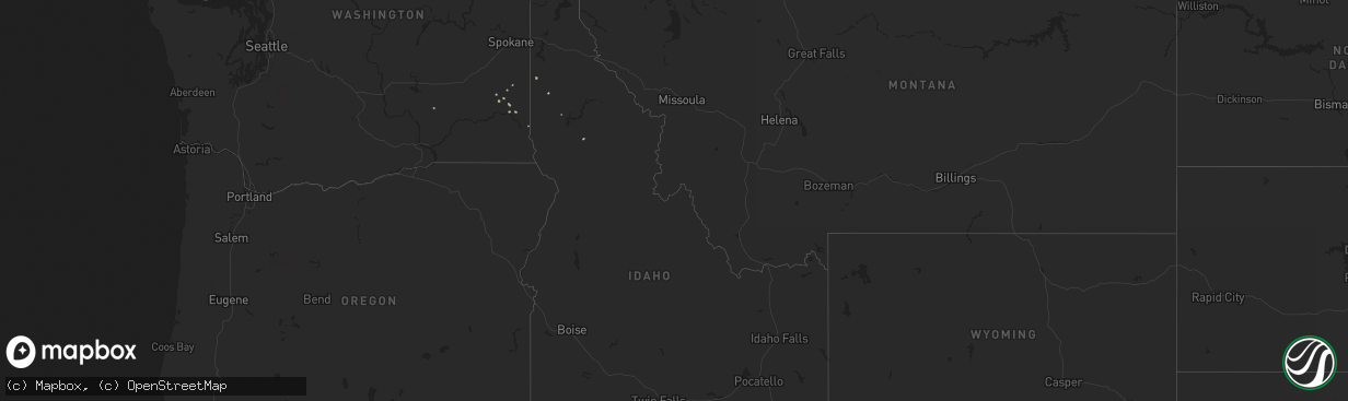 Hail map in Idaho on May 22, 2015