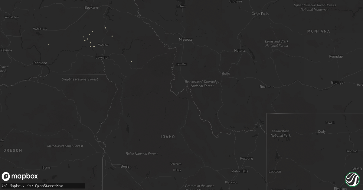 Hail map in Idaho on May 22, 2015