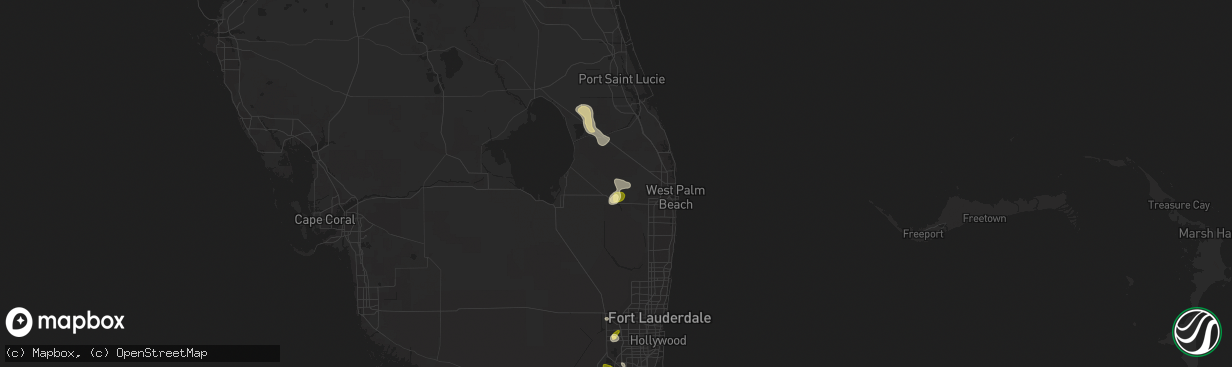 Hail map in Loxahatchee, FL on May 22, 2015