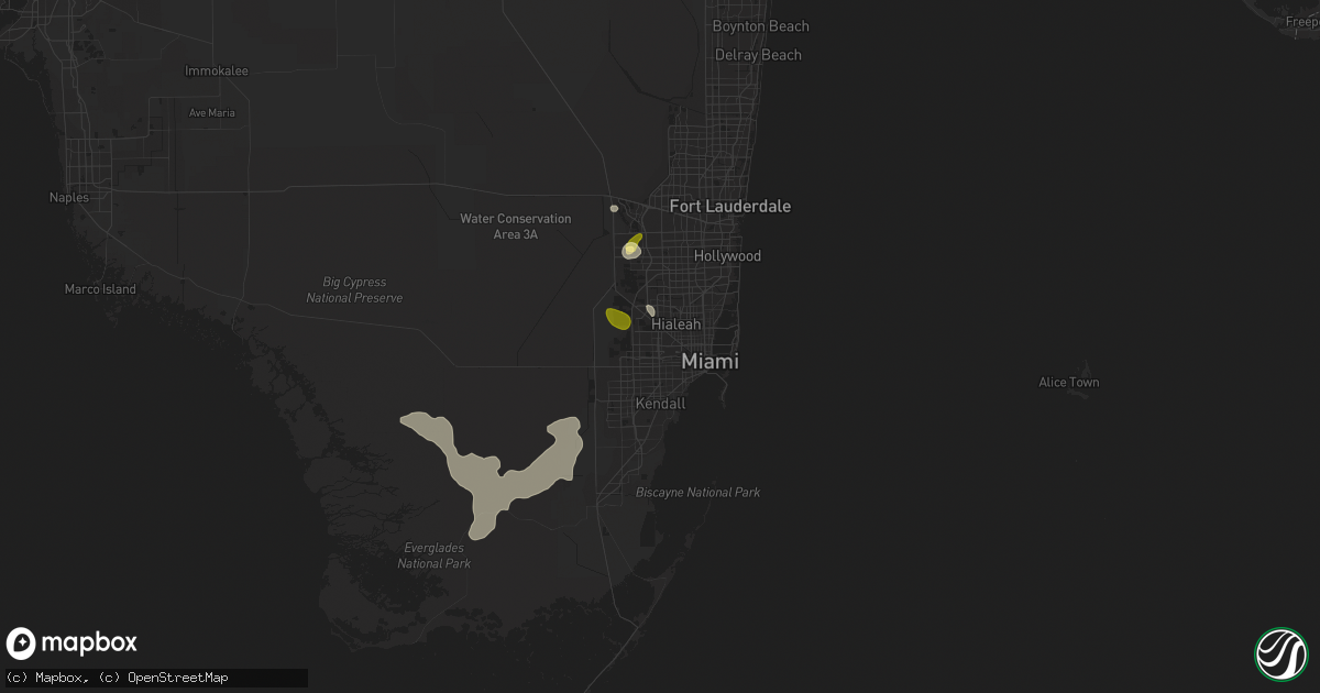 Hail map in Miami, FL on May 22, 2015