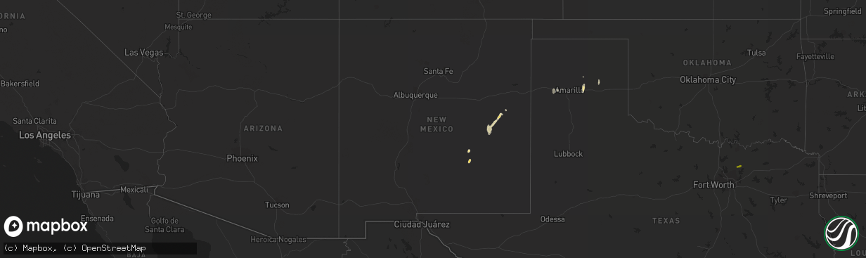 Hail map in New Mexico on May 22, 2015