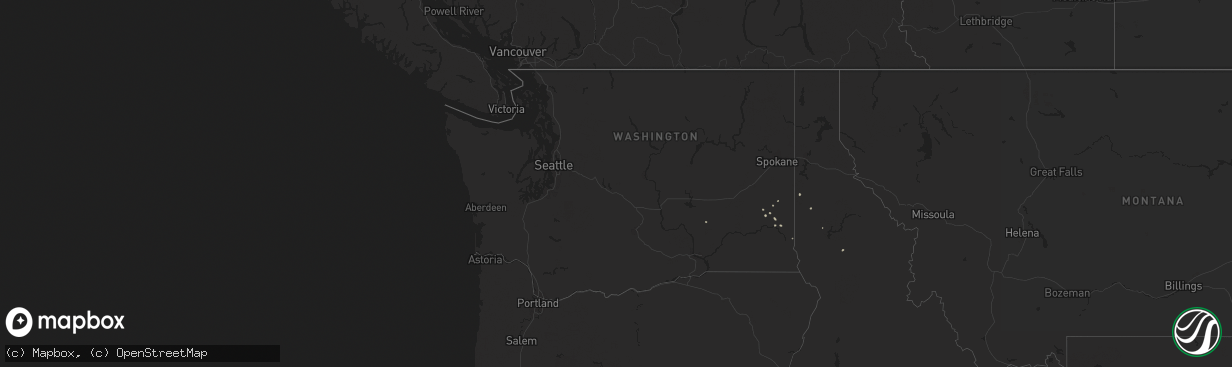 Hail map in Washington on May 22, 2015