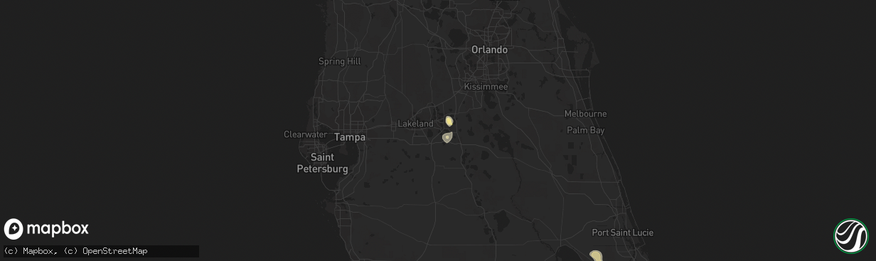 Hail map in Winter Haven, FL on May 22, 2015