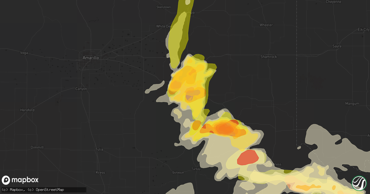 Hail map in Clarendon, TX on May 22, 2016