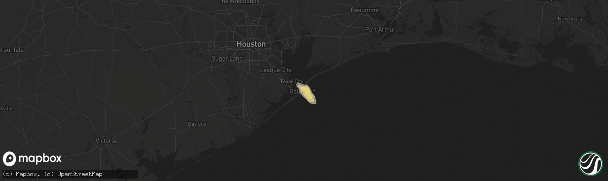 Hail map in Galveston, TX on May 22, 2016