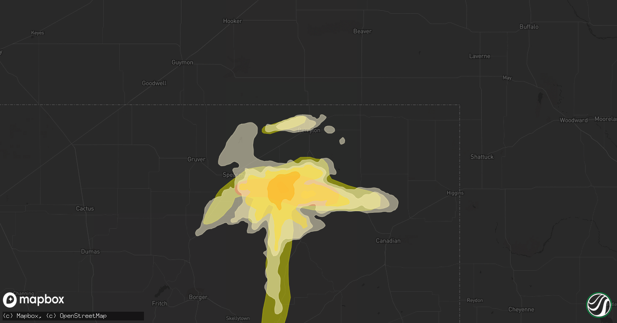 Hail map in Perryton, TX on May 22, 2016