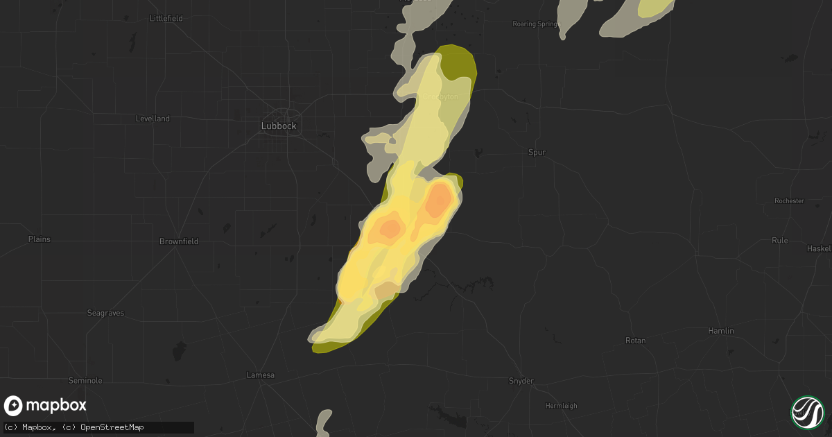 Hail map in Post, TX on May 22, 2016