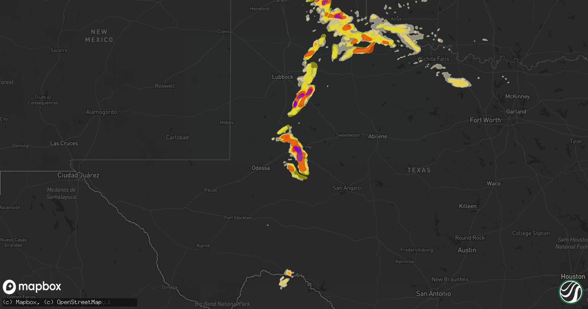 Hail map on May 22, 2016
