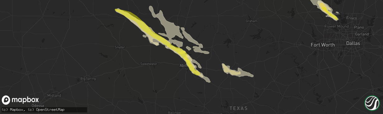 Hail map in Abilene, TX on May 22, 2017