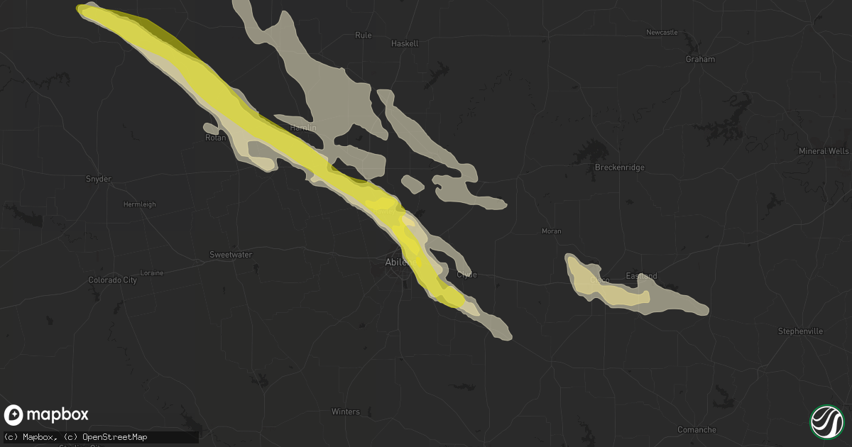 Hail map in Abilene, TX on May 22, 2017
