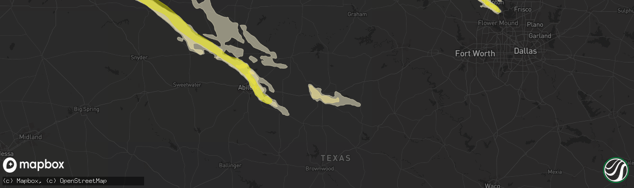 Hail map in Cisco, TX on May 22, 2017