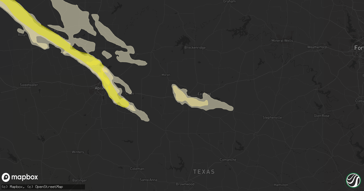 Hail map in Cisco, TX on May 22, 2017