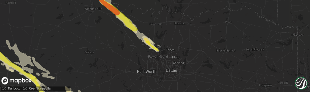 Hail map in Denton, TX on May 22, 2017