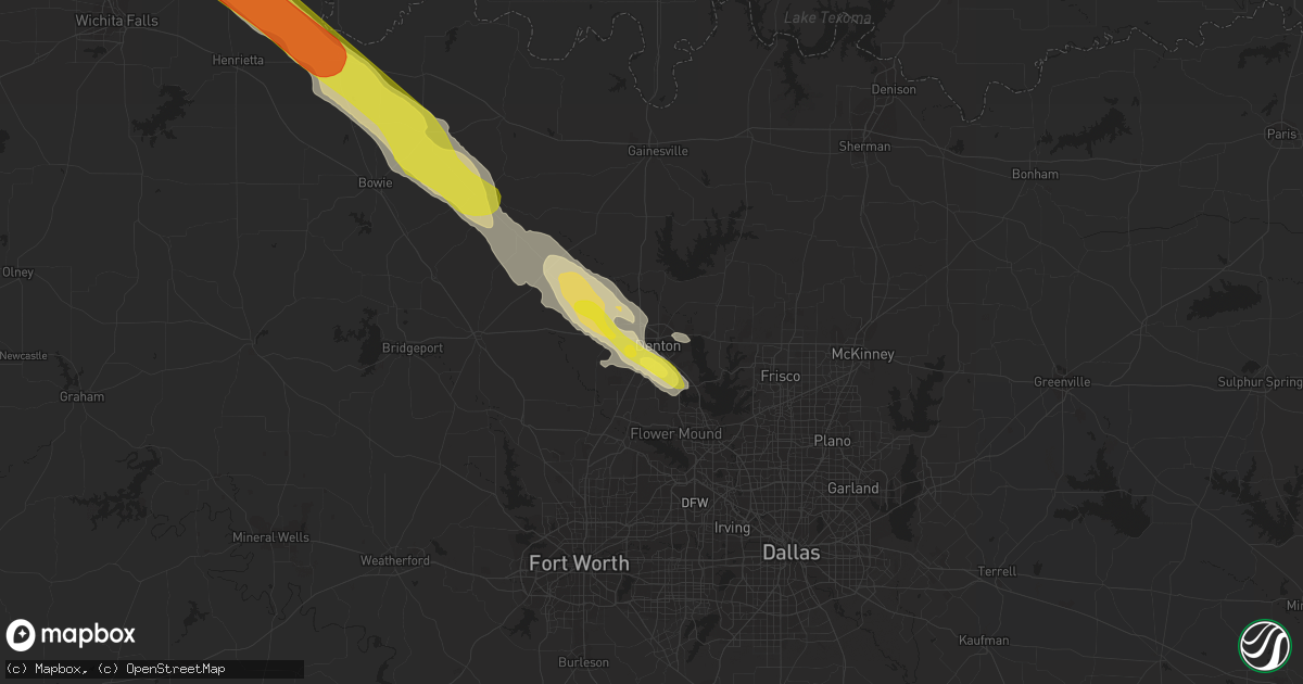 Hail map in Denton, TX on May 22, 2017
