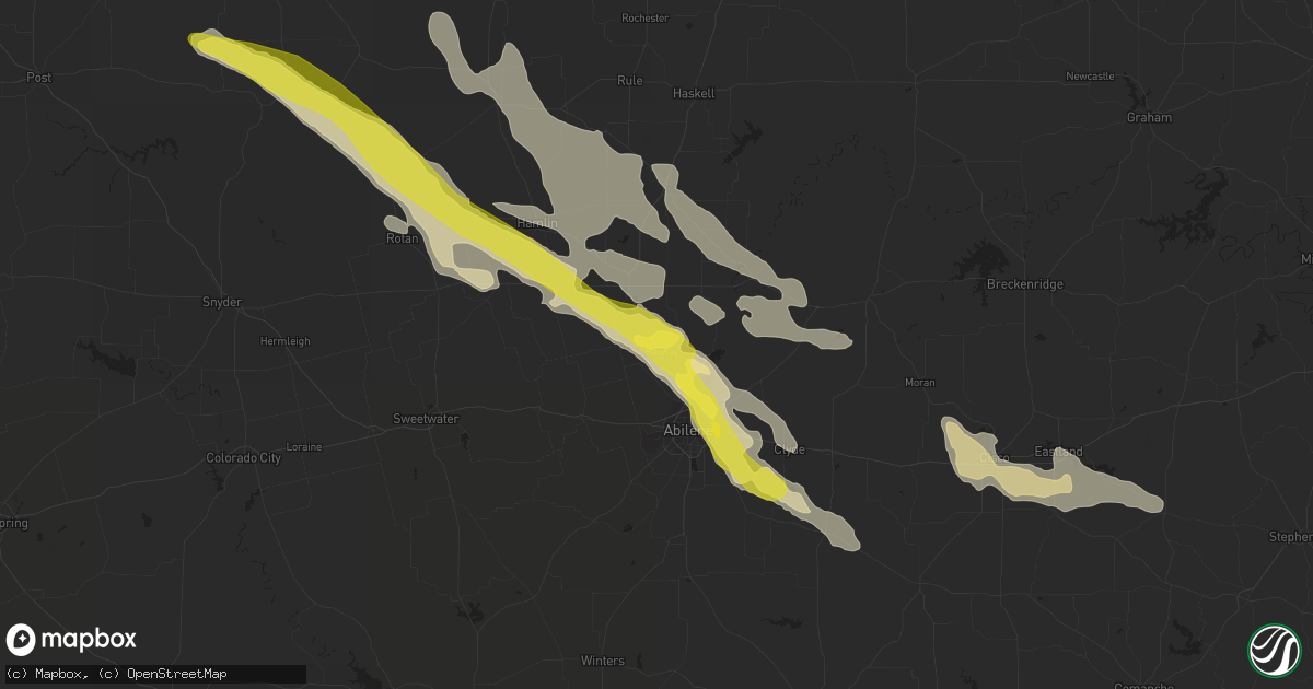 Hail map in Hawley, TX on May 22, 2017
