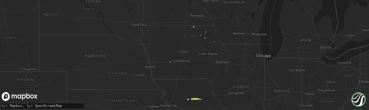 Hail map in Iowa on May 22, 2017