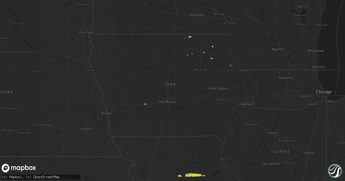 Hail map in Iowa on May 22, 2017