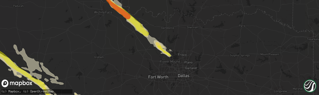 Hail map in Krum, TX on May 22, 2017