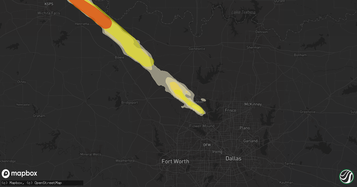 Hail map in Krum, TX on May 22, 2017