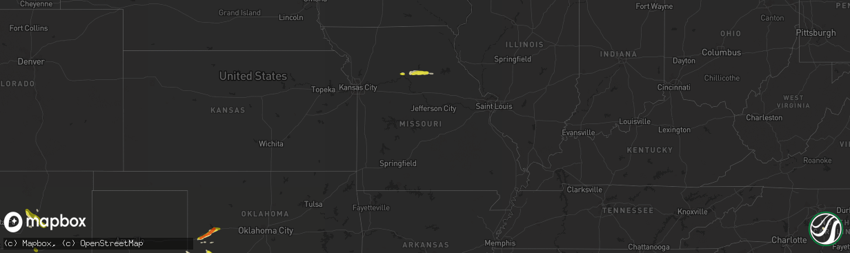 Hail map in Missouri on May 22, 2017